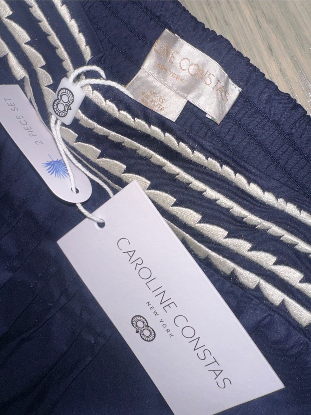 Caroline Constas Navy Set with White Braided Trim - Picture 4 of 5